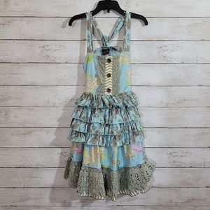 Mustard Pie Spa Blue Reagan Knit Apron Dress Size 5